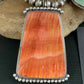 Navajo XL Spiny Oyster Squash Blossom Necklace | Sterling Silver Turquoise | Authentic Native American Handmade | 12702
