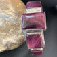 Navajo Purple Spiny Oyster Row Cuff Bracelet | Sterling Silver | Authentic Native American Handmade | 1407