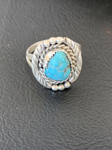 Navajo Blue Kingman Turquoise Ring | Sterling Silver | Sz 6 | Authentic Native American Handmade | 12456