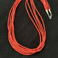 Red Stabilized Coral Heishi Necklace | 5-Strands | Sterling Silver | 20" | Authentic Native American Handmade | 00761
