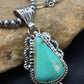 Men's Royston Turquoise Pendant | Sterling Silver Navajo Pearl Necklace | Authentic Native American Handmade | 2525