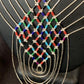 Multi-Color Liquid Silver Heishi Necklace | 7 Strand Sterling Silver Tubes | 18" | 12624