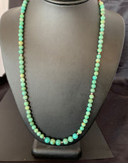 Navajo Royston Green Turquoise Shell Heishi Necklace | Sterling Silver | 23" | Authentic Native American Handmade | 10918