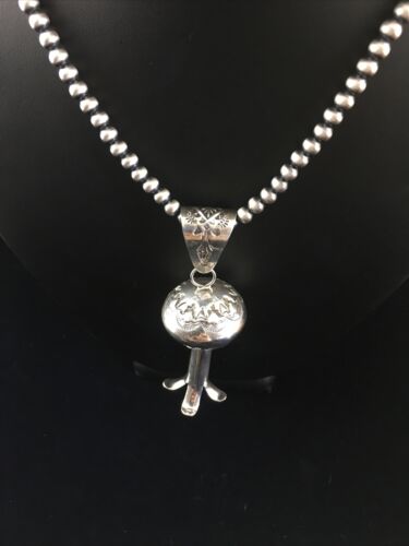 Navajo Sterling Silver Necklace | Large Naja Pendant 4" | Authentic Native American Handmade | 1673 - Masha USA
