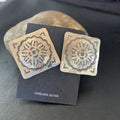 Navajo Sterling Silver Stamped Earrings | Authentic Native American Handmade | 1667