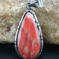 Native American Navajo Red Spiny Oyster Pendant | Sterling Silver | 1.75" | 1125