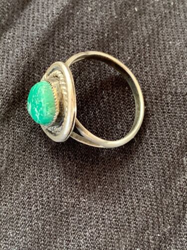 Native American Turquoise Navajo Old Pawn Ring | Sterling Silver | Sz 8.75 | 4714