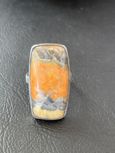 Southwestern Navajo Yellow Bumble Bee Jasper Ring | Sterling Silver | Sz 7 | 11551