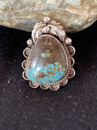 Native American Navajo Blue Turquoise #8 Ring | Sterling Silver | Sz 9.5 | 547