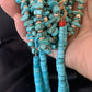 Men's XL Santo Domingo Blue Turquoise Shell Bead Jacla Necklace | 36" | 13187