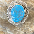 Navajo Blue Kingman Turquoise Ring | Sterling Silver | Sz 9 | 12953