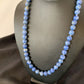 Native American Blue Denim Lapis Bead Necklace | Sterling Silver Heishi | 20" | 11835
