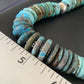 Navajo Blue Green Turquoise Necklace | Sterling Silver | Authentic Native American | 20" | Graduated | 11885