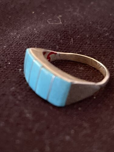 Native American Navajo Kingman Turquoise Ring | Sterling Silver | Sz 5.5 | 1130