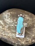 Navajo Blue Kingman Turquoise Ring | Sterling Silver | Sz 8.5 | 00435