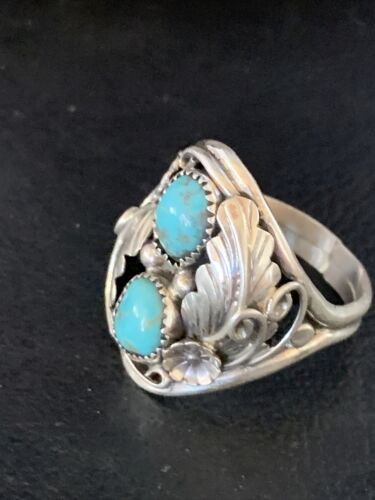 Navajo Kingman Turquoise Multi-Stone Ring | Authentic Native American Sterling Silver | Sz 11 | 14177