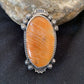 Southwestern Women's Navajo Spiny Oyster Ring | Sterling Silver | Sz 11.5 | Authentic Native American Handmade | 1001
