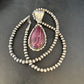 Navajo Purple Spiny Oyster Pendant | Sterling Silver | 2.75" | Authentic Native American Handmade | 14508