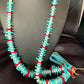 Native American Santo Domingo Blue Turquoise Red Coral Nugget Bead Jacla Necklace | 34" | 13197