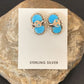 Zuni Blue Kingman Turquoise Snake Earrings | Sterling Silver | Authentic Native American Handmade | 12040