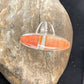 Navajo Red Spiny Oyster Opal Inlay Ring | Sterling Silver | Sz 8 | Authentic Native American Handmade | 11581