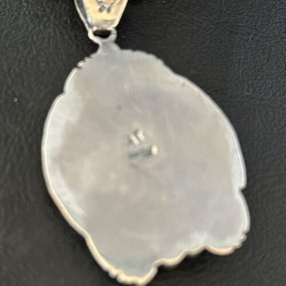 Navajo Purple Spiny Oyster Necklace Pendant | Sterling Silver | Authentic Native American Handmade | 14660