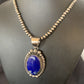 Native American Navajo Blue Lapis Pendant Necklace | Sterling Silver | Authentic Handmade | 11679