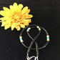 Navajo Black Onyx Turquoise Necklace | Sterling Silver | 18" | Authentic Native American Handmade | 10001