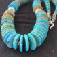 Navajo Graduated Blue Green Turquoise Necklace | Sterling Silver | Authentic Native American | 21" | 606