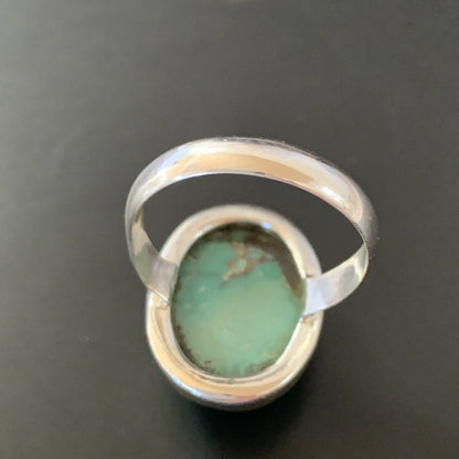 Navajo Spiderweb Blue Turquoise Ring | Sterling Silver | Sz 6 | Authentic Native American Handmade | 11426
