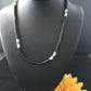 Navajo Black Onyx Turquoise Necklace | Sterling Silver | 18" | Authentic Native American Handmade | 10001