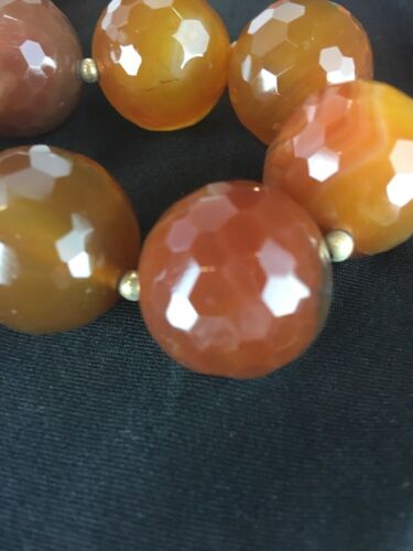 24mm Bold Faceted Carnelian Gold Filled Beads Necklace | 17" | Navajo Style |  3693