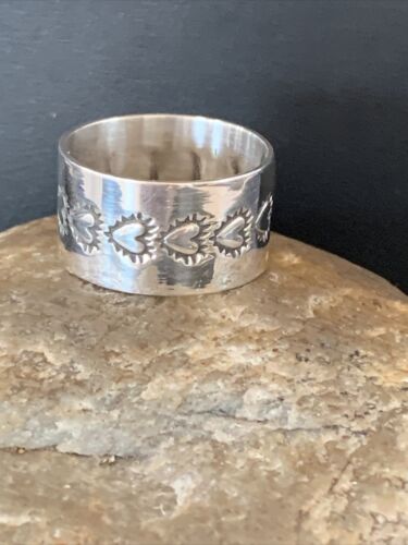 Native American XL Men's Band | Navajo Stamped Sterling Silver Ring | Sz 12 | 1506