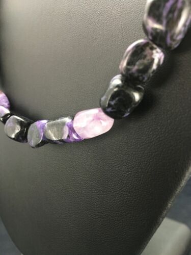 Navajo Purple Charoite Bead Necklace | Sterling Silver | Authentic Native American Handmade | 20" | 2700