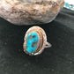 Native American Navajo Kingman Turquoise Ring | Sterling Silver | Sz 8