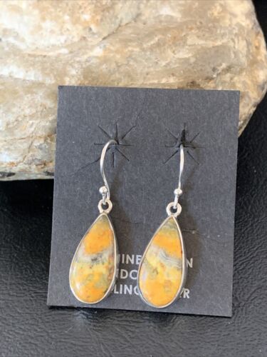 Native American Navajo Bumblebee Jasper Earrings Set | Sterling Silver | Handmade | 1564