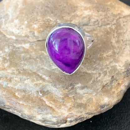 Native American Women's Navajo Purple Sugilite Ring | Sterling Silver | Sz 9 | 10862