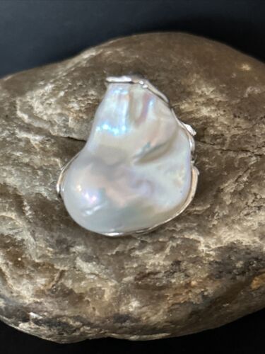 Women's White Baroque Pearl Adjustable Ring | Sterling Silver | Sz 7.5 | 14261