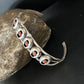 Navajo Red Coral Shadowbox Cuff Bracelet | Sterling Silver | Authentic Native American Handmade | 14591