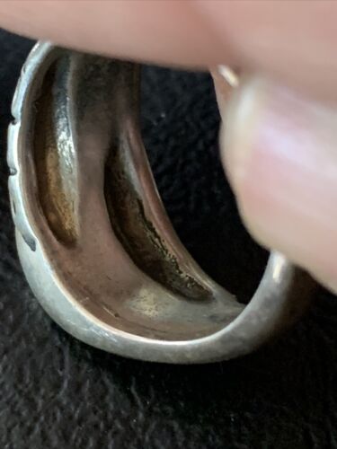 Navajo Black Onyx Coffee Tigers Eye Inlay Ring | Sterling Silver | Sz 7 | 10793