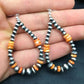 Native American Spiny Oyster Bead Earrings | Navajo Sterling Silver | 2" | 4341