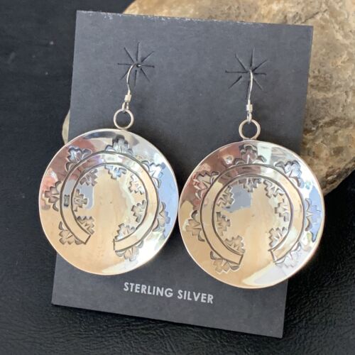 Navajo Basket Weave Earrings | Sterling Silver | Authentic Native American Handmade | 10758