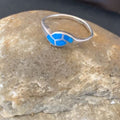 Southwestern Old Pawn Navajo Blue Turquoise Ring | Sterling Silver | Sz 7 | 10844