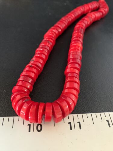 Women's Navajo | Bamboo Coral Strand Necklace | Sterling Silver | 18" | Authentic Native American Handmade | 13519