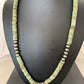 Navajo Green Turquoise Heishi Necklace Stabilized  | 8mm | 20" Sterling Silver | Southwestern Native American | 00969