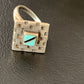 Native American Women's Navajo Blue Kingman Turquoise Inlay Ring | Sz 7 | 13173
