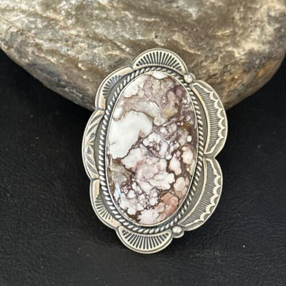 Adjustable Wild Horse Turquoise Ring | Sz 8 | Sterling Silver | Authentic Native American Handmade | 14318