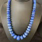 Native American Blue Denim Lapis Bead Necklace | Sterling Silver Heishi | 20" | 13974