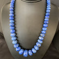 Native American Blue Denim Lapis Bead Necklace | Sterling Silver Heishi | 20" | 13974