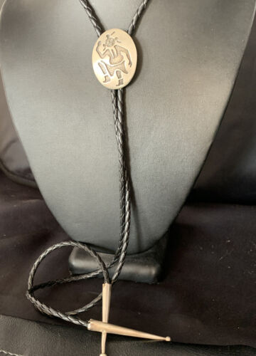 Native American Men's Bolo Tie | Hopi Kokopelli | Sterling Silver | 13760